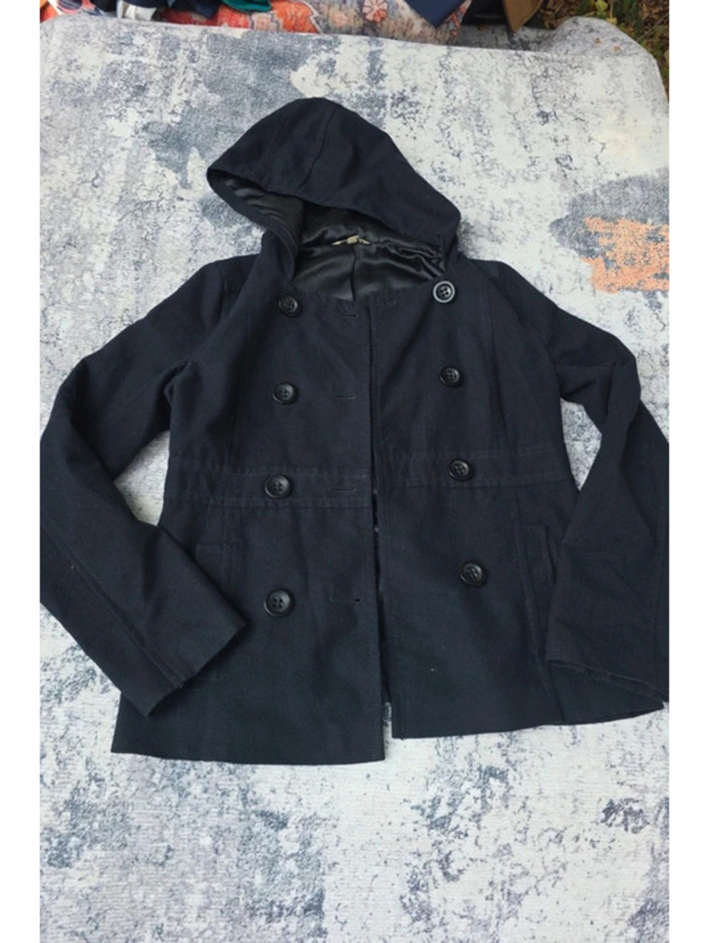 Junior's Large Y2K Black Lightweight Peacoat